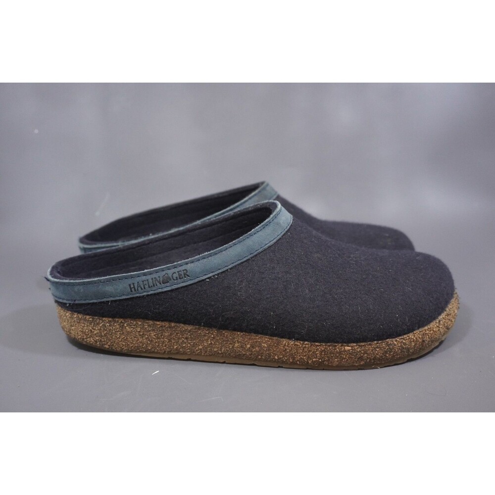Haflinger Grizzly Torben Navy Blue Pure Wool Felt Men's Clogs EU 44 (M 11/W 13)